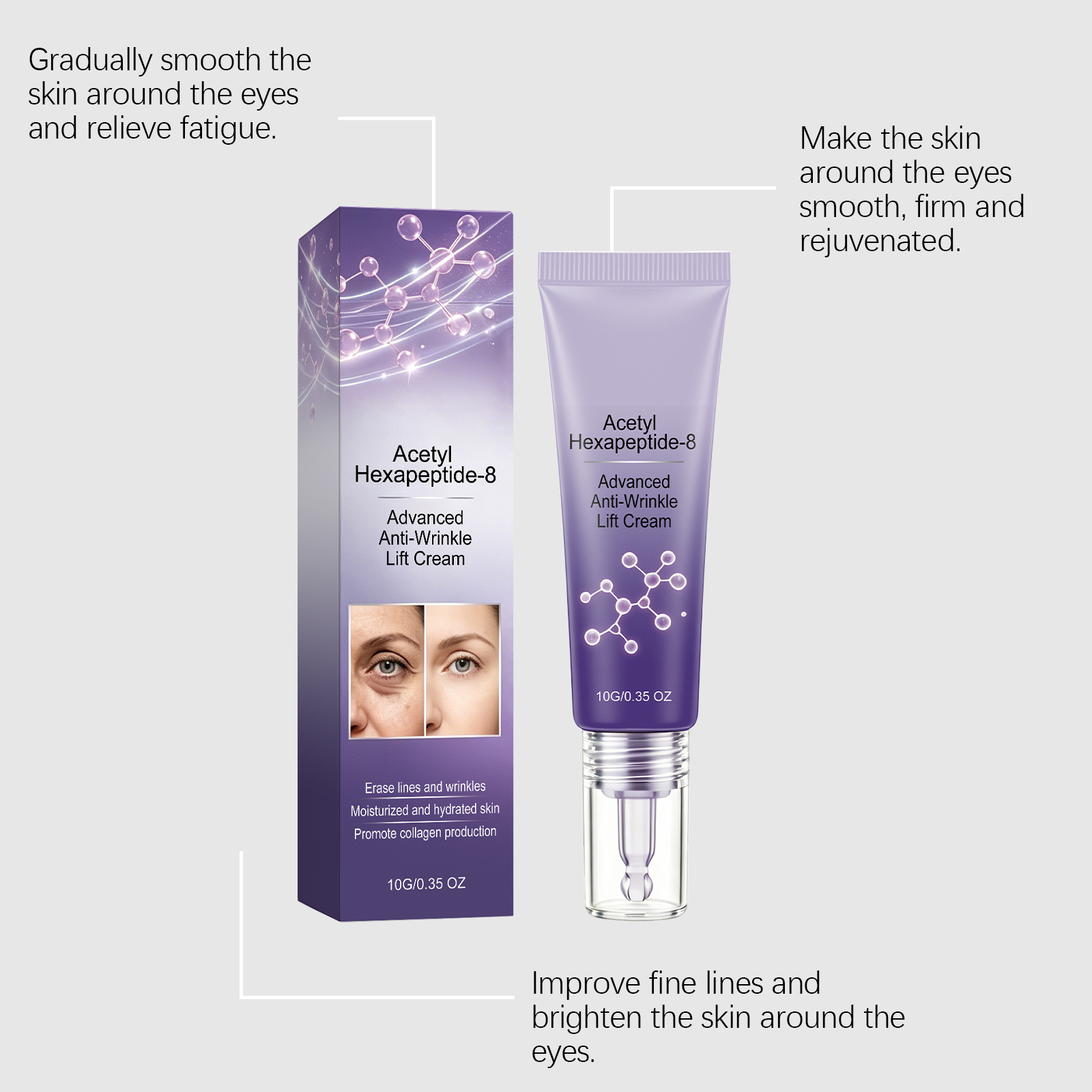 Elastic Eye Massage Lotion Soft Smooth Nourishing Hydrating Brightening Resilient Skin Care Cream For Eyes