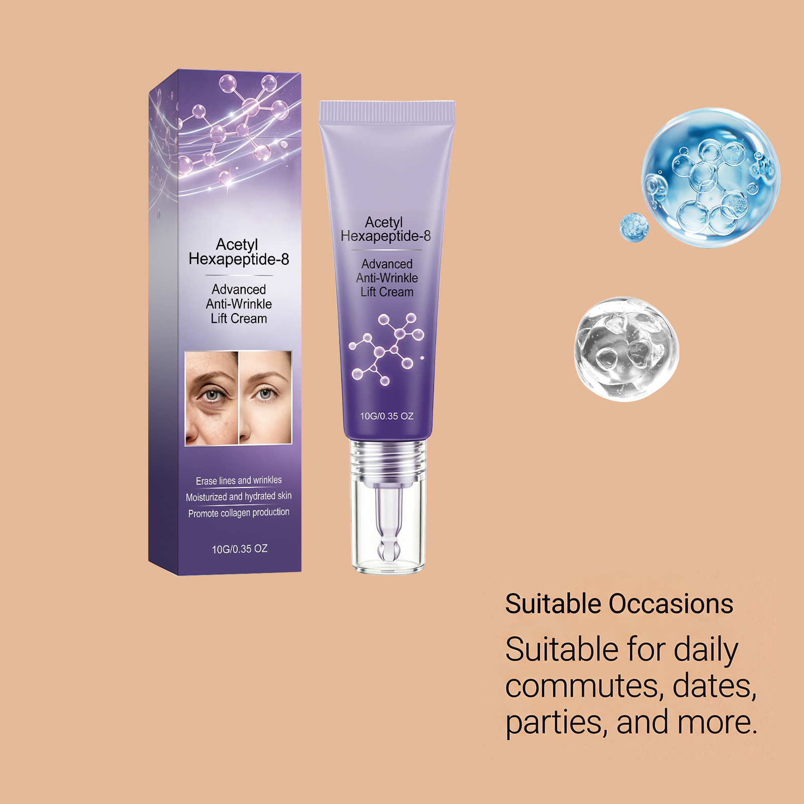 Elastic Eye Massage Lotion Soft Smooth Nourishing Hydrating Brightening Resilient Skin Care Cream For Eyes