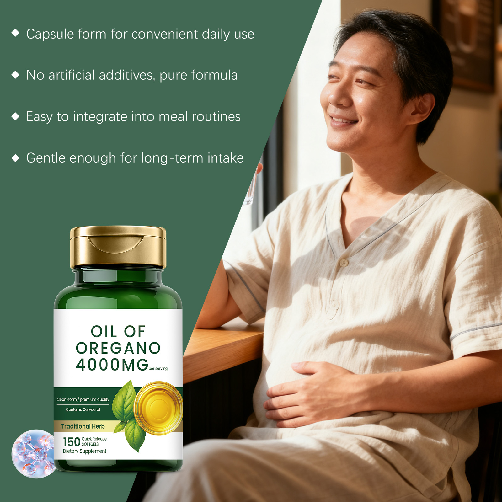Oregano Oil Soft Capsules Daily Mild Ingredients Dietary Supplement Ease Physical Discomfort Maintain Intestinal Flora Balance