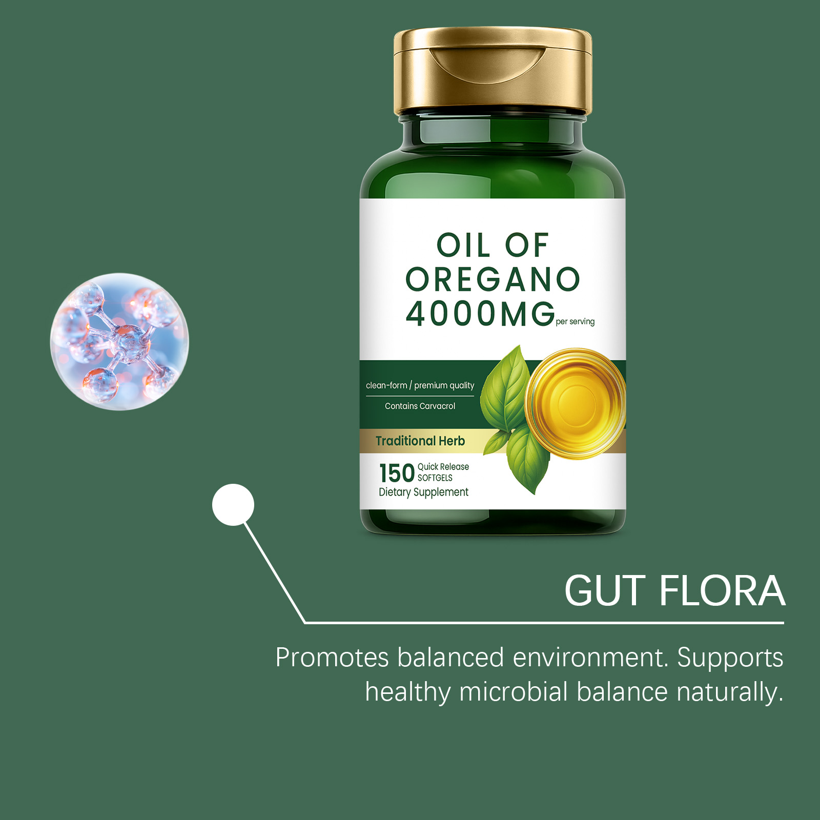 Oregano Oil Soft Capsules Daily Mild Ingredients Dietary Supplement Ease Physical Discomfort Maintain Intestinal Flora Balance
