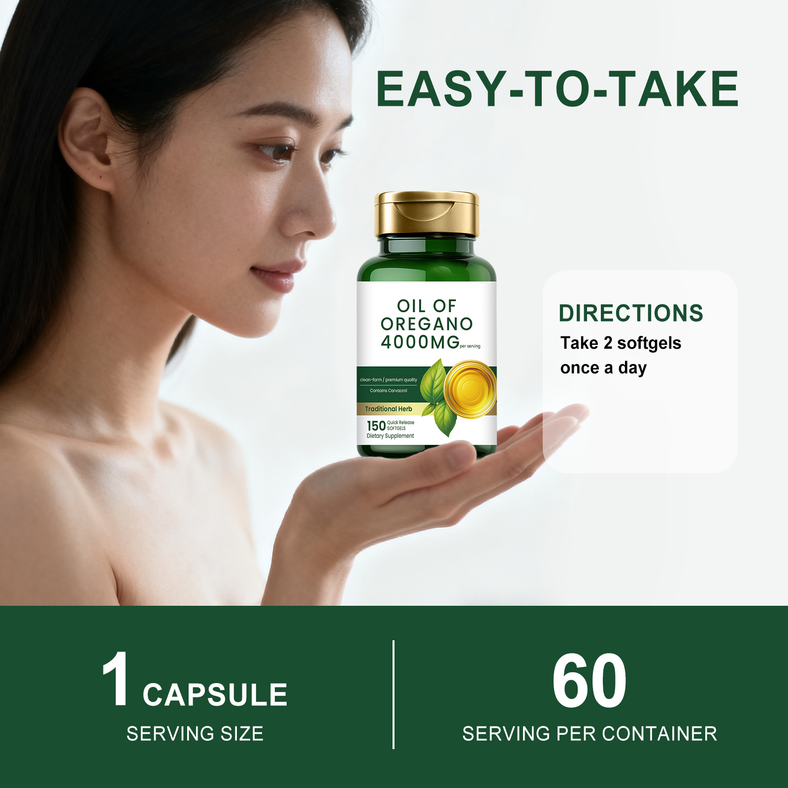Oregano Oil Soft Capsules Daily Mild Ingredients Dietary Supplement Ease Physical Discomfort Maintain Intestinal Flora Balance