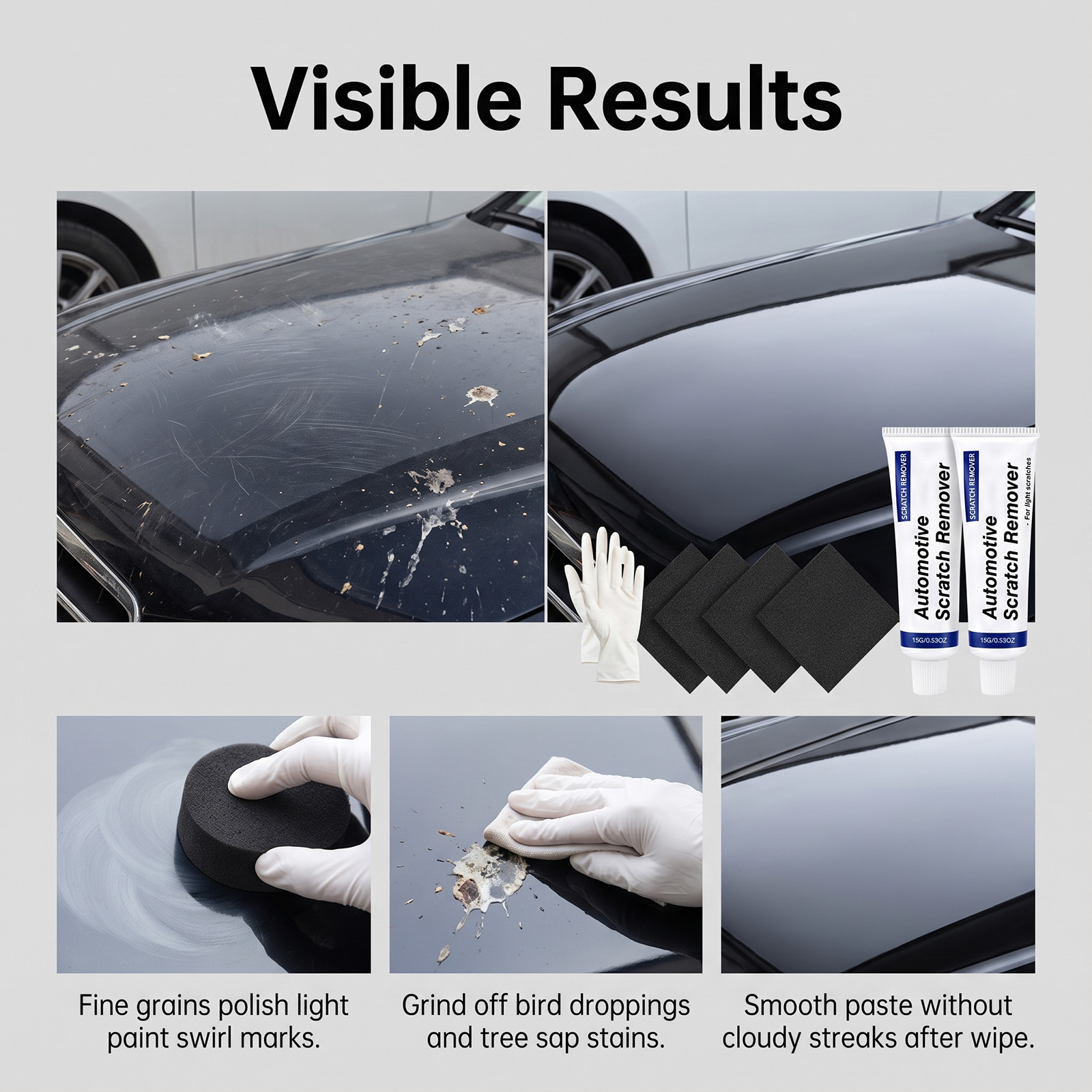 Car Scratch Repair Kit Minor Surface Restore Diy Auto Beauty Maintain Touch Up Vehicle Paint Coating