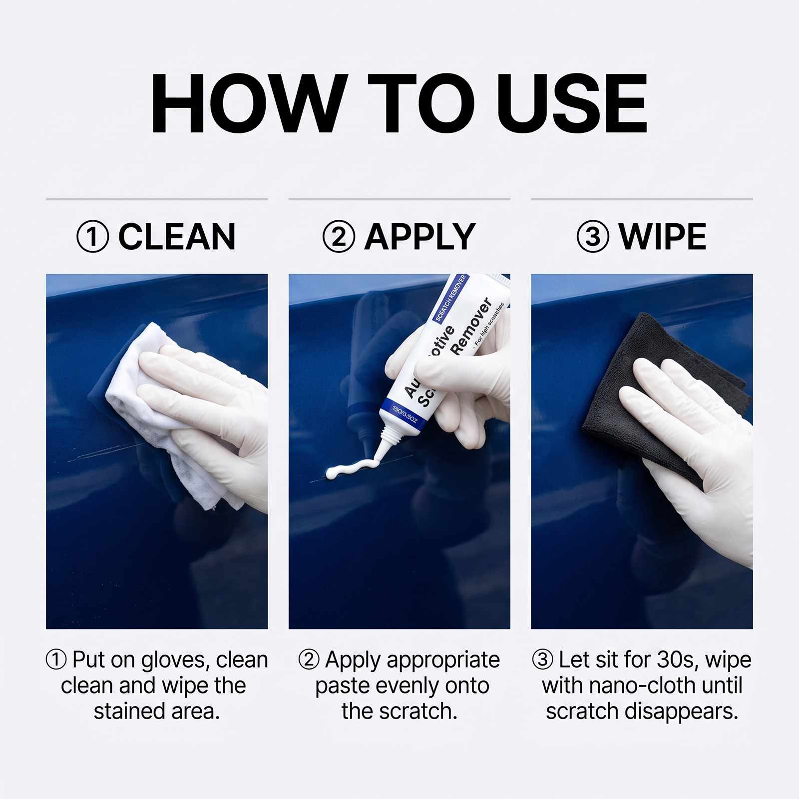 Car Scratch Repair Kit Minor Surface Restore Diy Auto Beauty Maintain Touch Up Vehicle Paint Coating