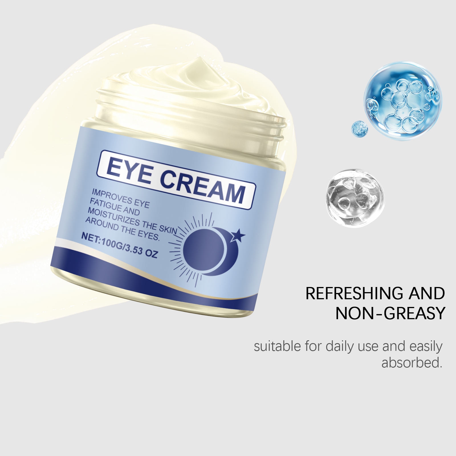 Caffeine Eye Cream Moisturizes Hydrates Light Mild Skin Around Eyes Apply Massage Daily Care
