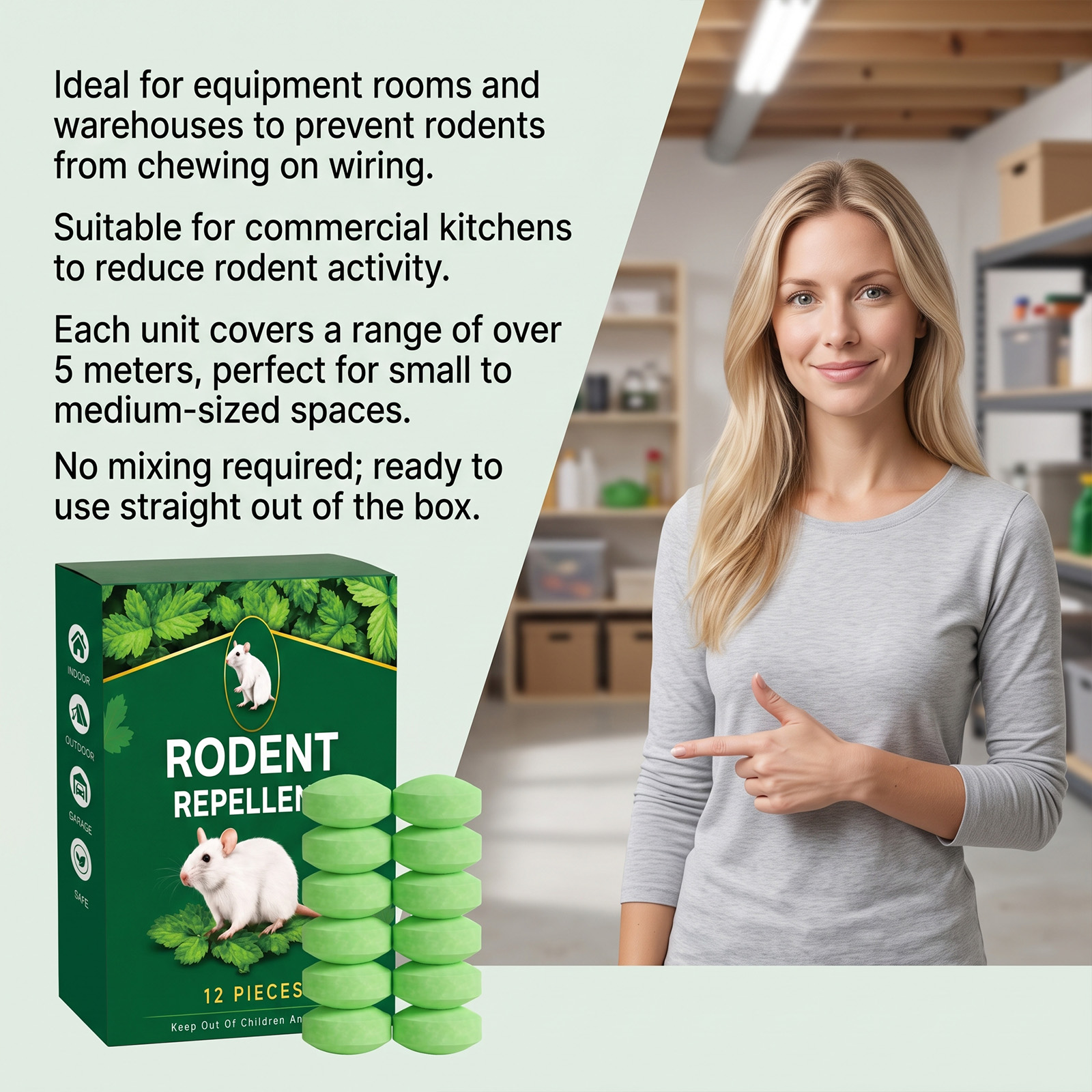 Rat Repellent Pill Household Commercial Equipment Room Warehouse Commercial Kitchen Parking Lot Anti Bite Convenient Repellent