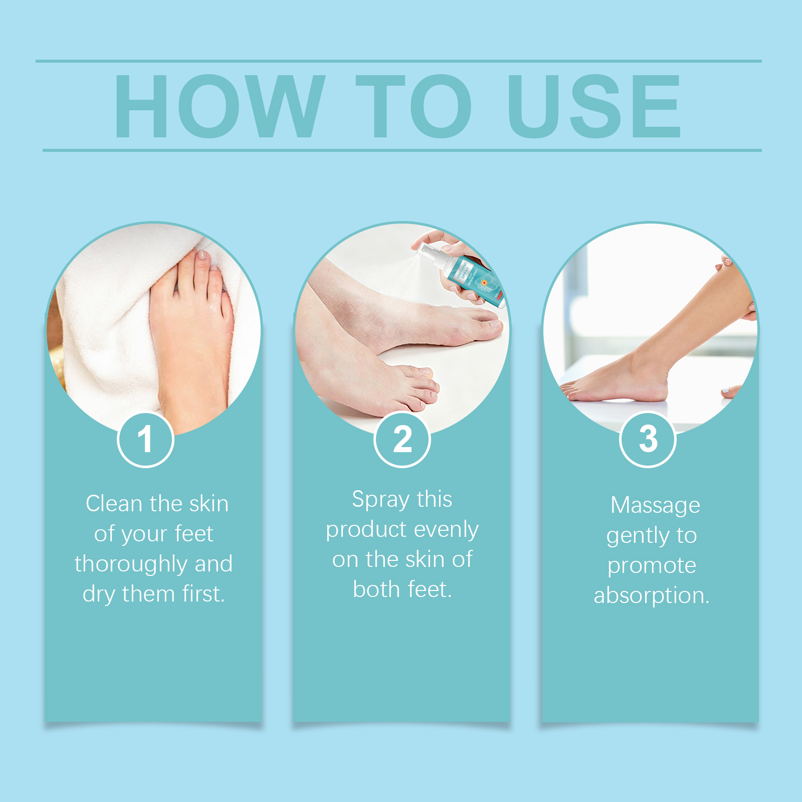 Refreshing Care Spray Gentle Daily Foot Skin Care Dry Comfort Non Sticky Portable Carry Spray