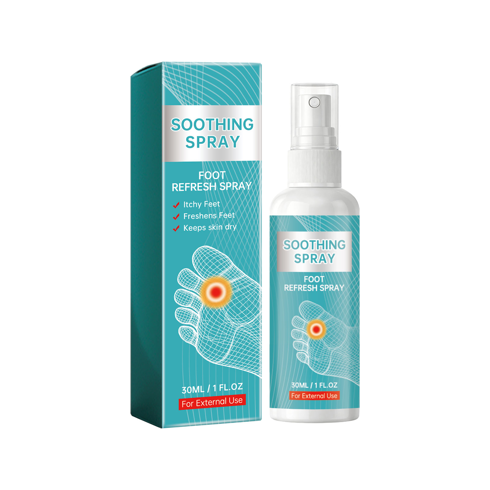 Refreshing Care Spray Gentle Daily Foot Skin Care Dry Comfort Non Sticky Portable Carry Spray