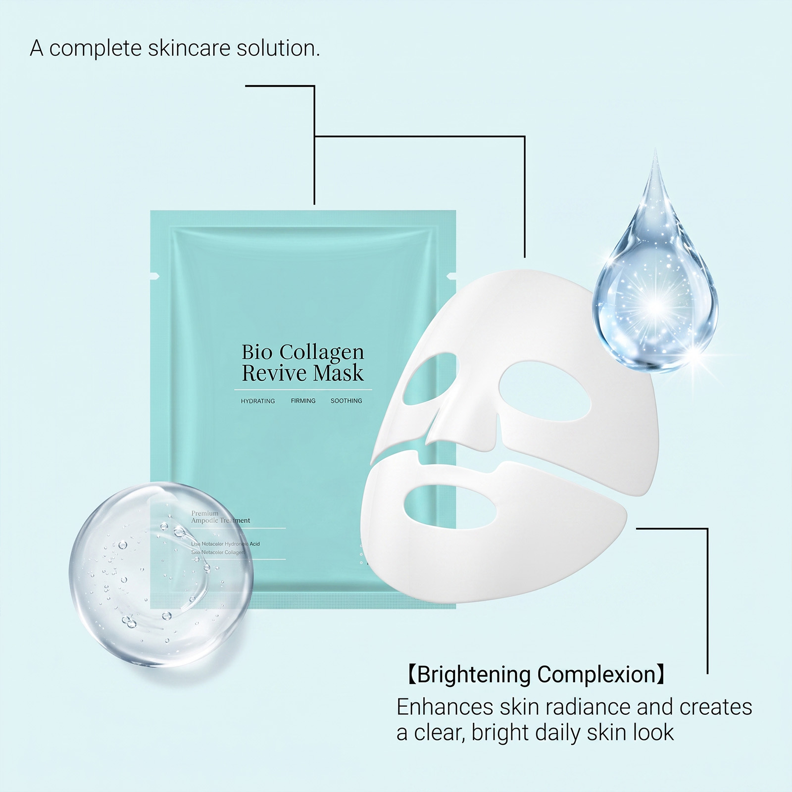 Collagen Moisturizing Facial Mask Hydrating Soft Refreshing Plump Smooth Nourish Skin Face Care