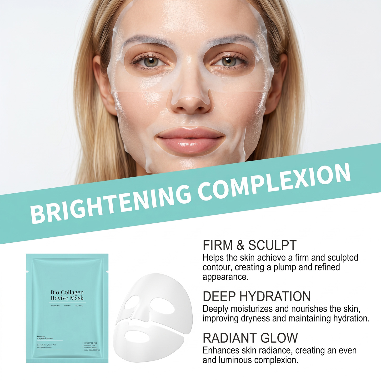 Collagen Moisturizing Facial Mask Hydrating Soft Refreshing Plump Smooth Nourish Skin Face Care