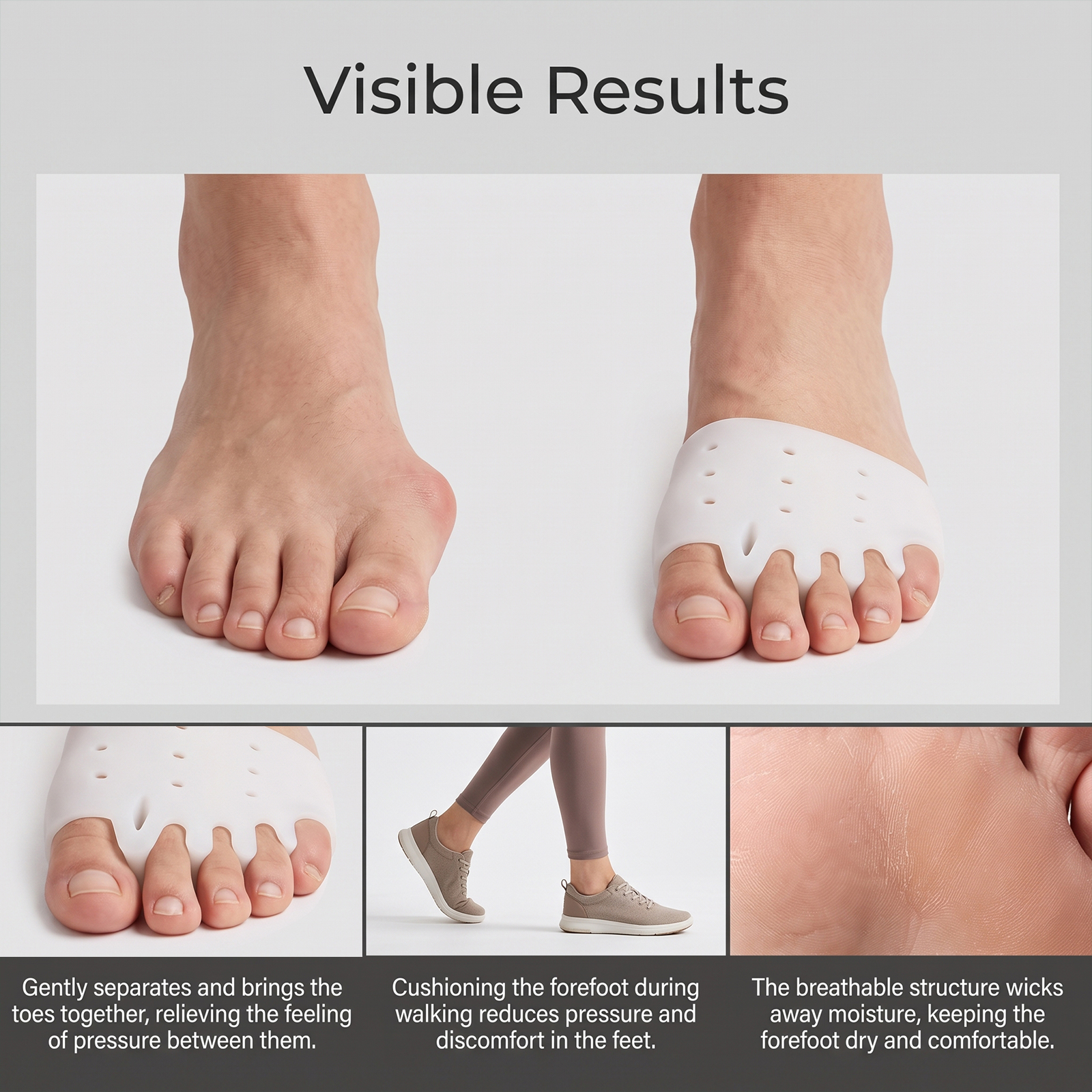 Toe Separator Daily Mild Care Foot Comfort Breathable Dry Skin Friendly Convenient Foot Use Accessory