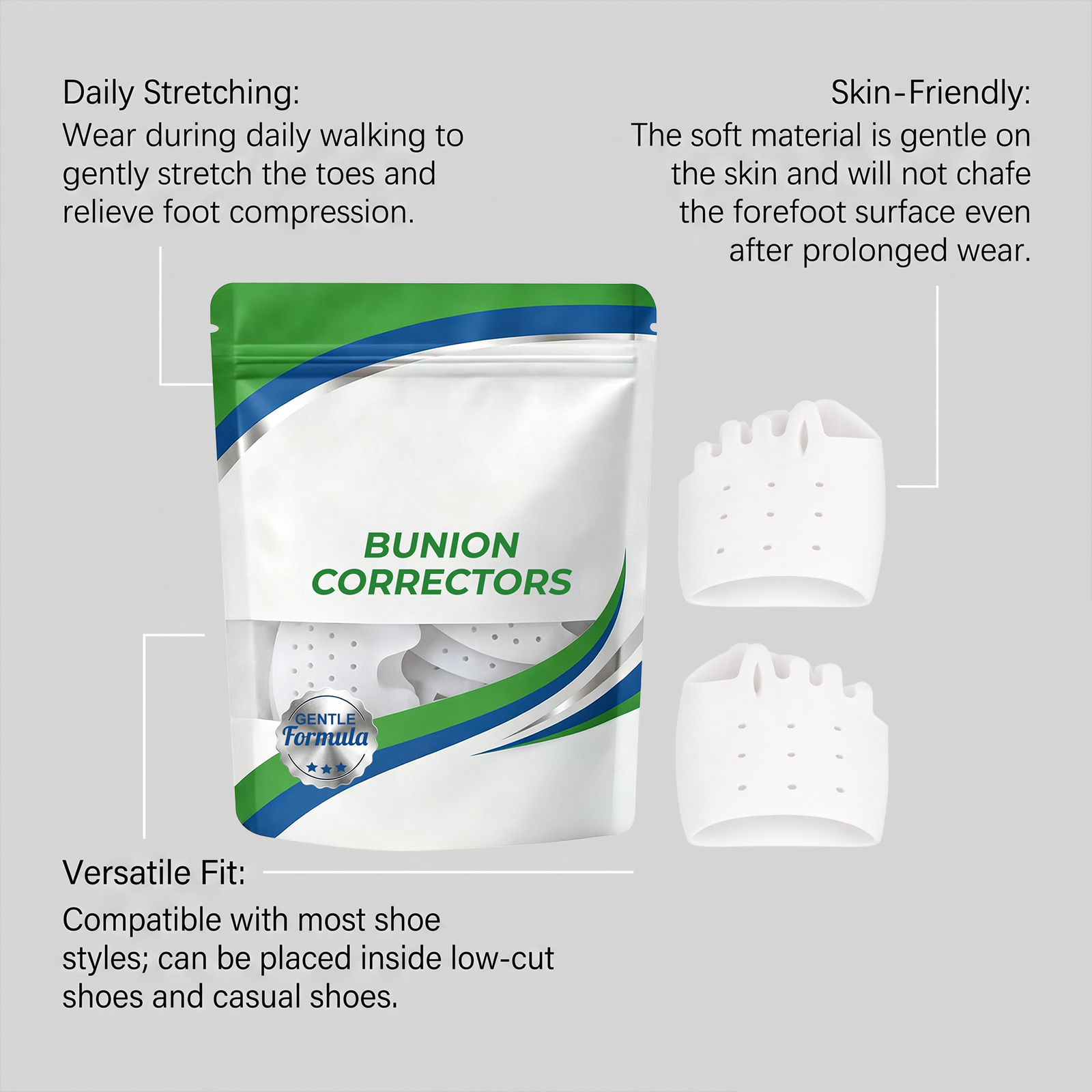 Toe Separator Daily Mild Care Foot Comfort Breathable Dry Skin Friendly Convenient Foot Use Accessory