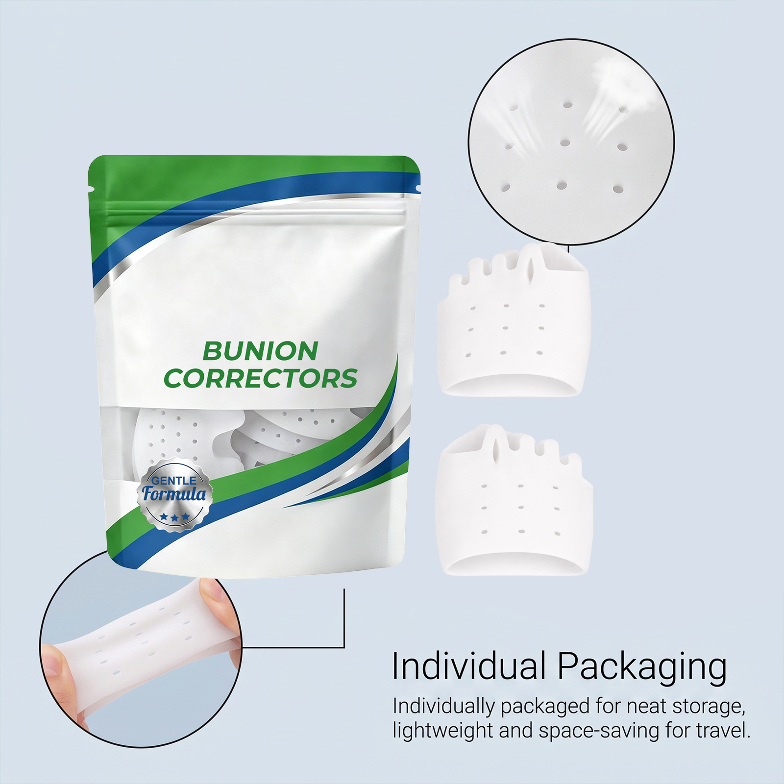 Toe Separator Daily Mild Care Foot Comfort Breathable Dry Skin Friendly Convenient Foot Use Accessory