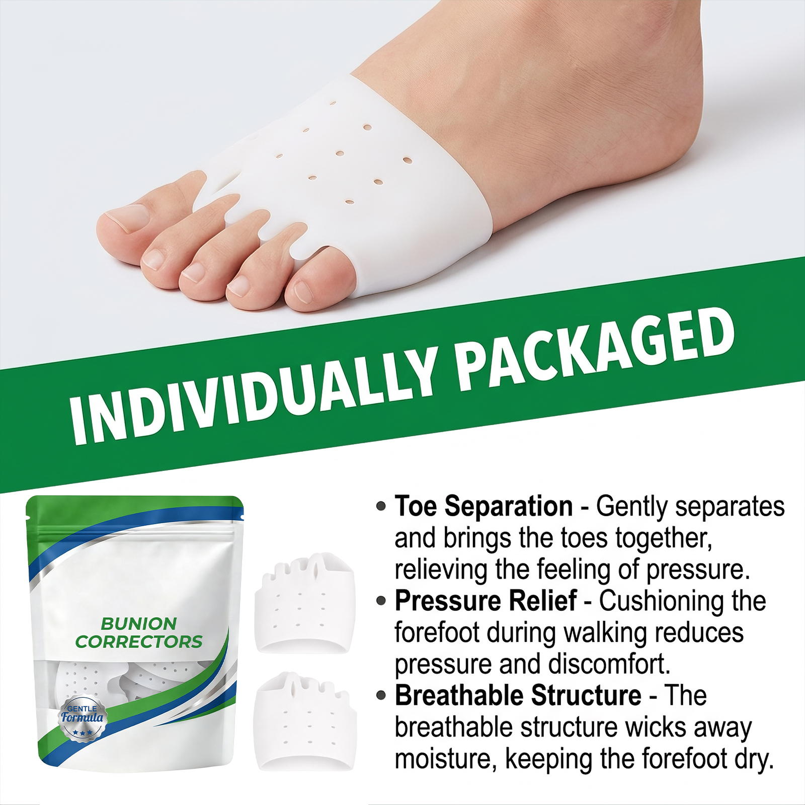 Toe Separator Daily Mild Care Foot Comfort Breathable Dry Skin Friendly Convenient Foot Use Accessory