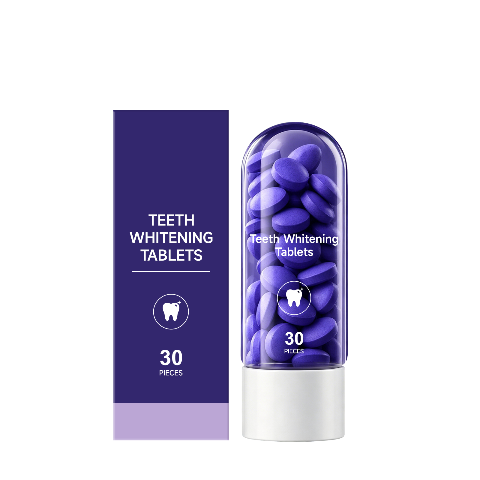 Purple Tooth Tablets Mild Gentle Cleansing Teeth Surface Stains Fresh Breath Comfort Oral Care Daily Portable