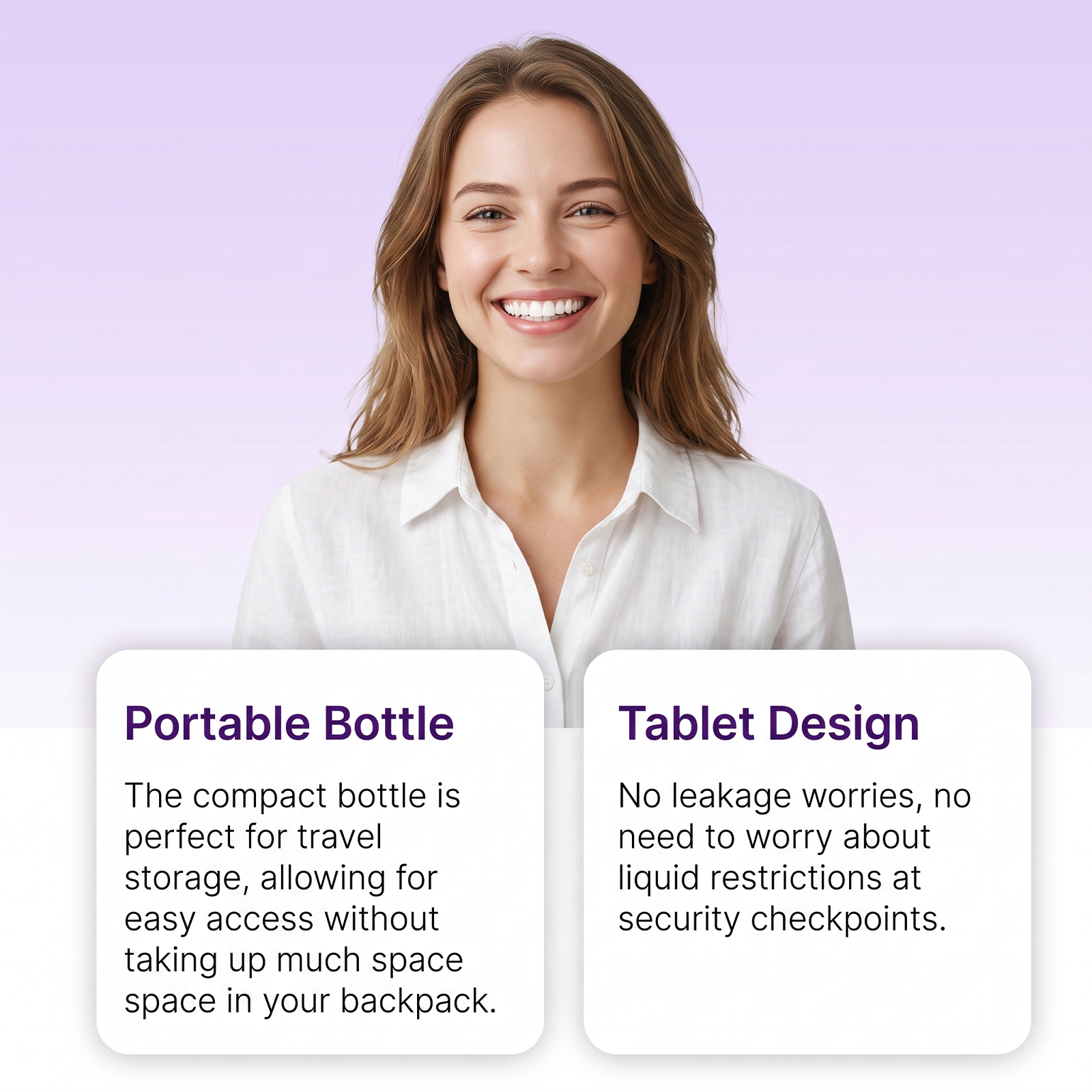 Purple Tooth Tablets Mild Gentle Cleansing Teeth Surface Stains Fresh Breath Comfort Oral Care Daily Portable
