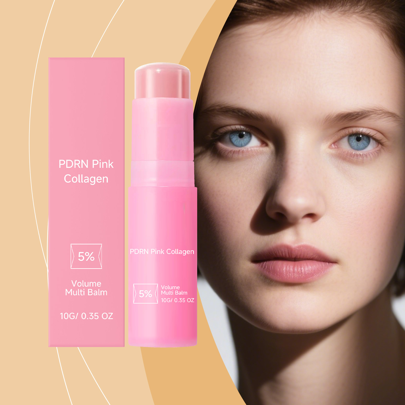 Pink Collagen Lip Balm Nourishes Dry Peeling Lips Provides Moisturizing Refreshing Non Greasy