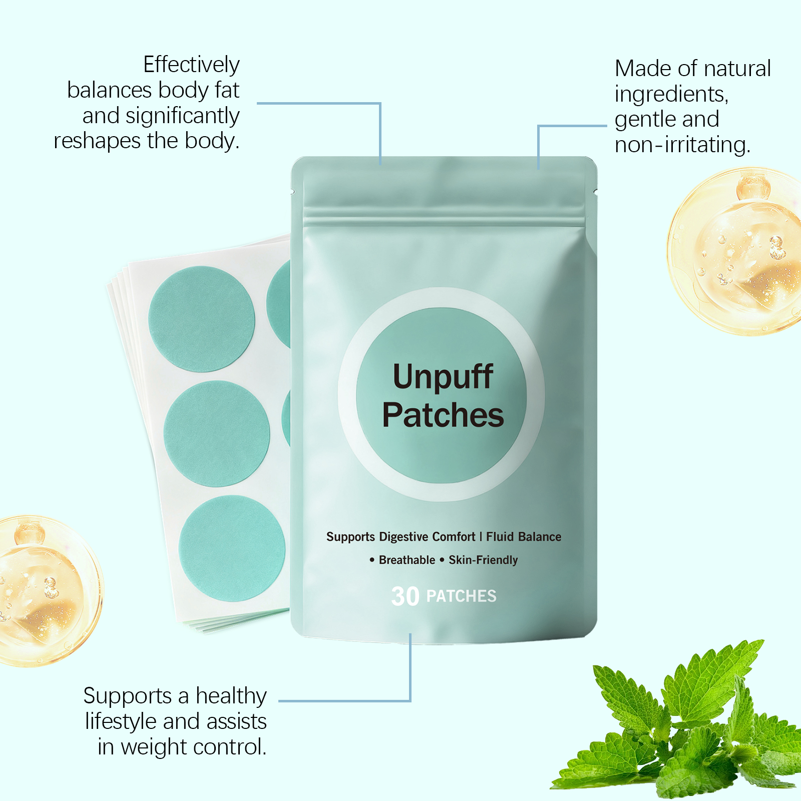 Body Care Patch Gentle Light Skin Friendly Comfort External Lazy Convenient Daily Figure Line Care