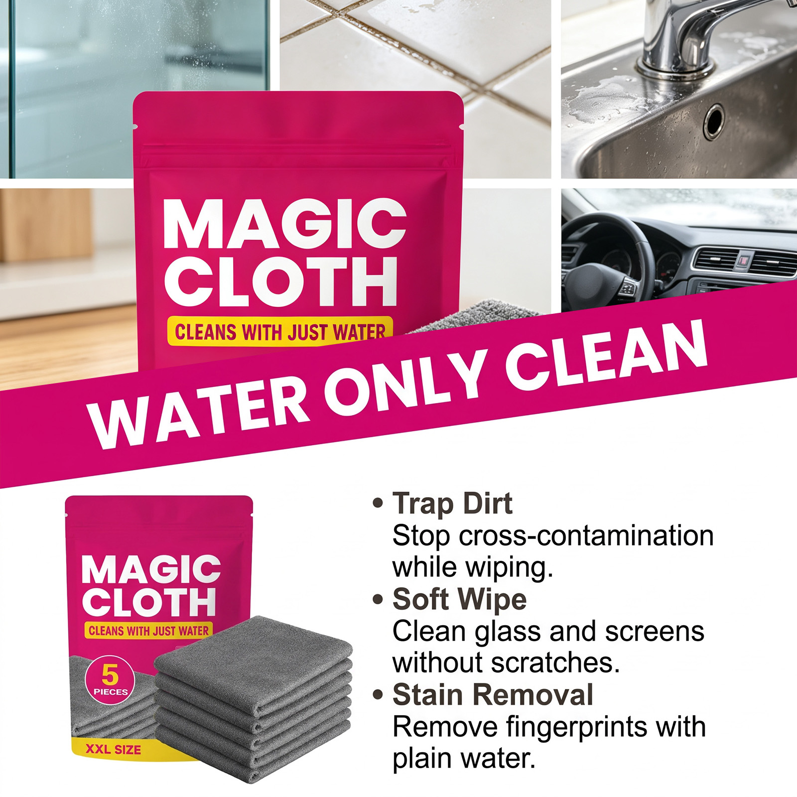 Magic Cloth Soft Paint Safe Clean Remove Surface Stains Dust Multi Scene Applicable Multi Purpose