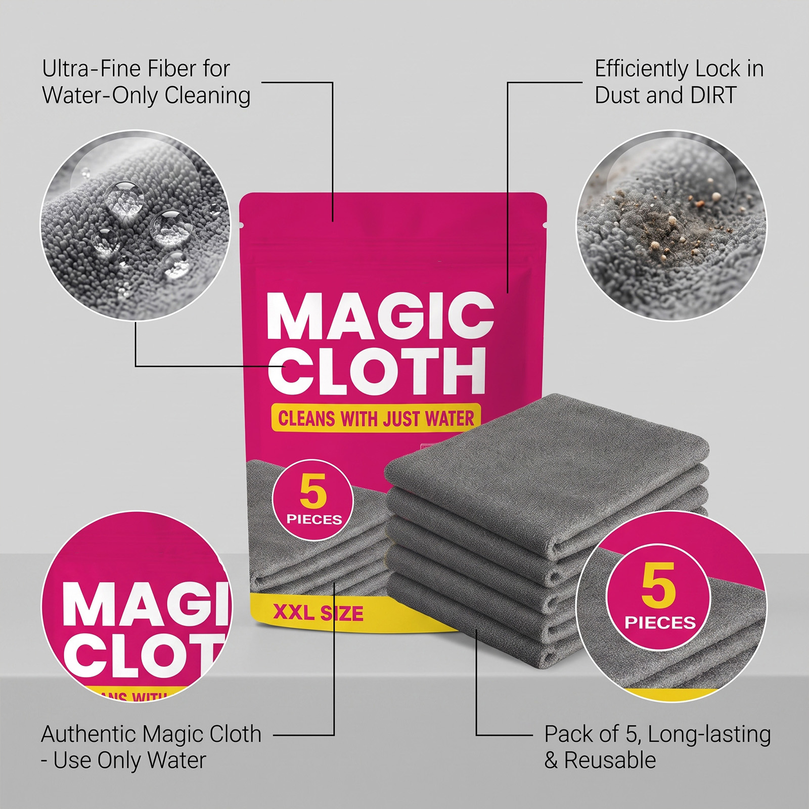 Magic Cloth Soft Paint Safe Clean Remove Surface Stains Dust Multi Scene Applicable Multi Purpose