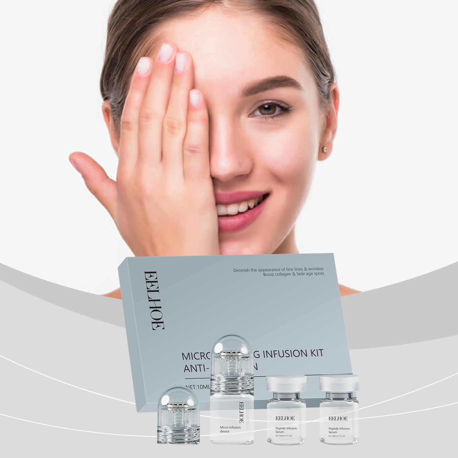 Hyaluronic Acid Facial Set Mild Hydrating Nourishing Skin Roller Cleansing Comedone Blackhead Kit