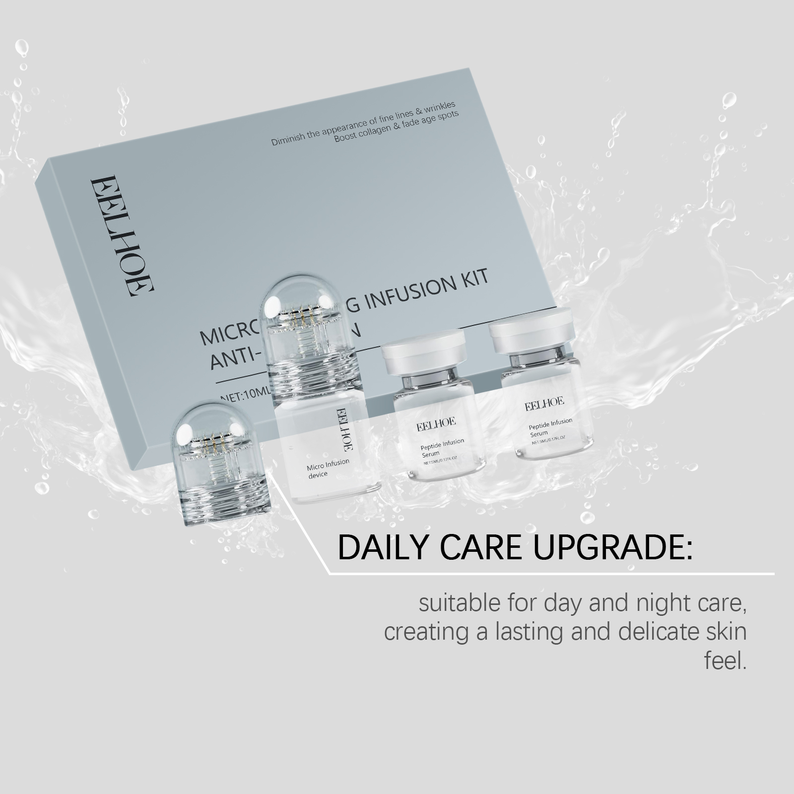 Hyaluronic Acid Facial Set Mild Hydrating Nourishing Skin Roller Cleansing Comedone Blackhead Kit