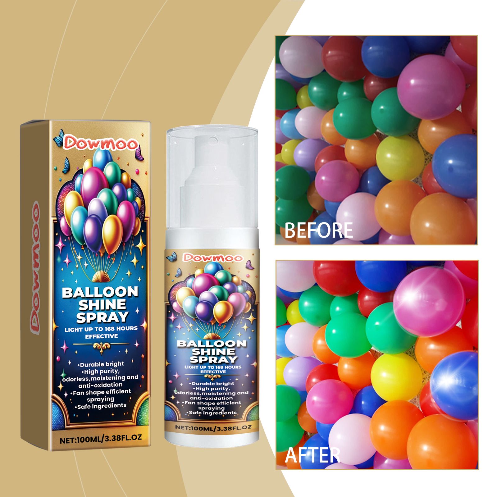 Balloon Shine Spray Gloss Enhancer For Party Decoration Lasting Brightness