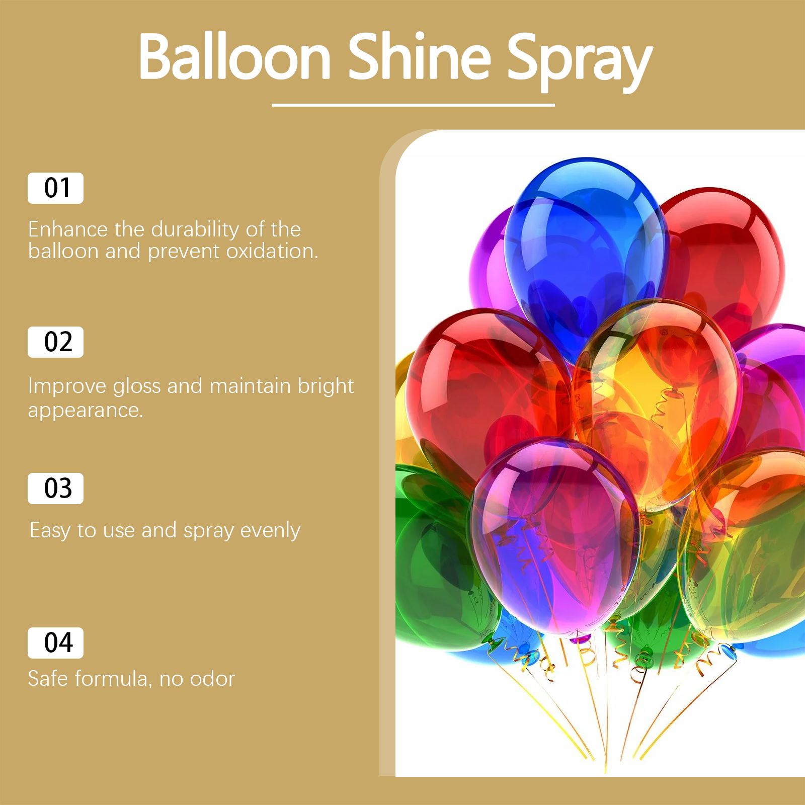 Balloon Shine Spray Gloss Enhancer For Party Decoration Lasting Brightness