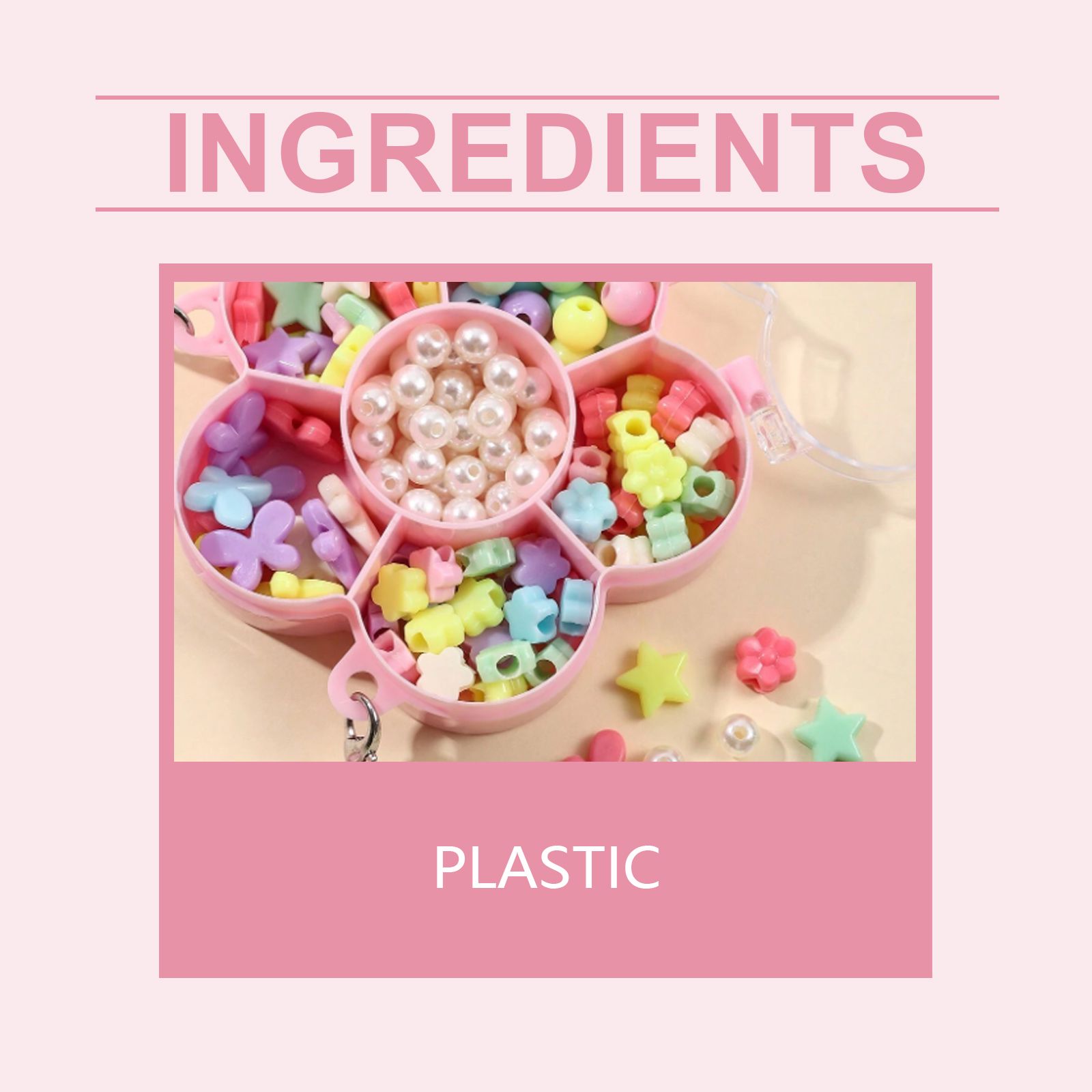 Kids DIY Bead Jewelry Kit For Bracelet And Necklace Making Creative Craft Set