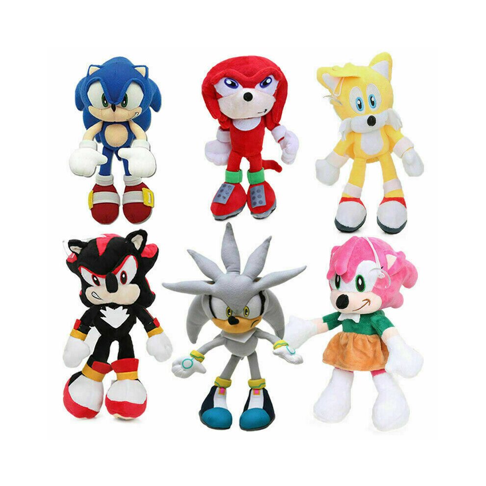 (6PCS / A SET ) Sonic The Hedgehog Stuffed Animal Dolls Soft Plush Toys