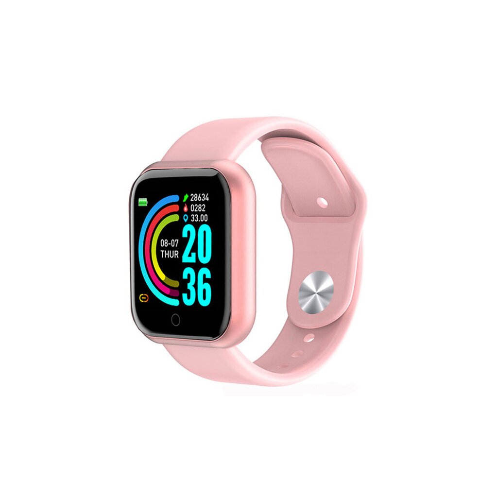 (Pink) Pro Bluetooth Smart Watch Men Women Y68 Blood Pressure Heart Rate Monitor Sport S