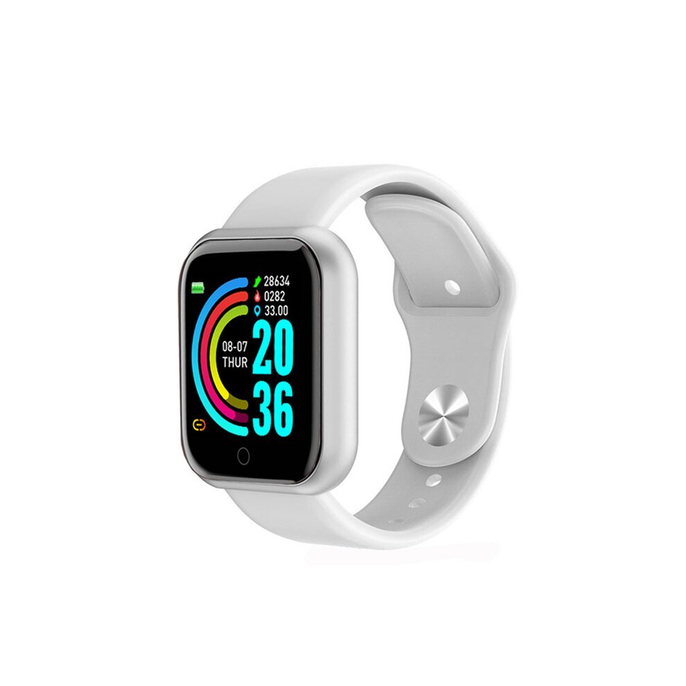 (White) Pro Bluetooth Smart Watch Men Women Y68 Blood Pressure Heart Rate Monitor Sport