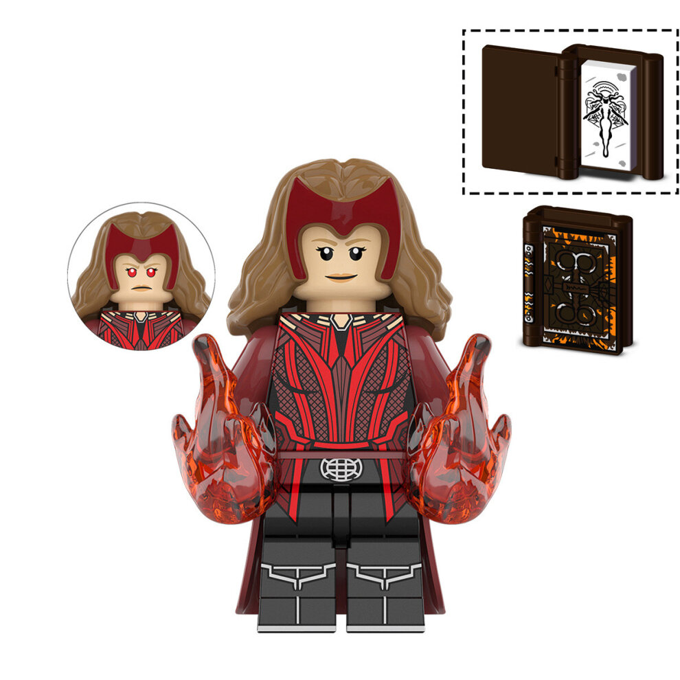 Minifigures Fit Lego Zombie Doctor Strange Mordo Scarlet Witch Miss America Building Block Building Bricks with Accessories Set of 8Pcs Collections Action Figures Gift for Kids