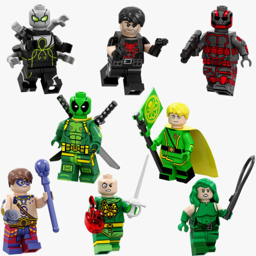 Minifigures Hydra Doctor Octopus Series 8 Pcs Minifigs Building Blocks Kit Compatible with Lego Kids Action Figure Doll Toys Cake Toppers Figures Birthday Party Decoration Supplies Girls Boys Christmas Surprise Gifts
