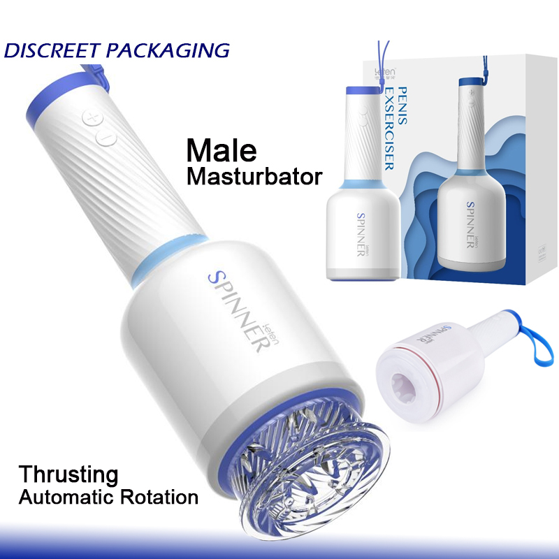 Male Masturbator Auto Rotation Penis Exserciser Stroker Cup Men Sex Toy Wine Bottle Design USB Rechargeable