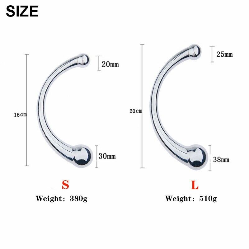 (20cm) Metal Stainless Dildo Anal Butt Plug G-spot Stimulator Male Prostate Massager Adult Sex Toy Handheld Magic Wand BDSM