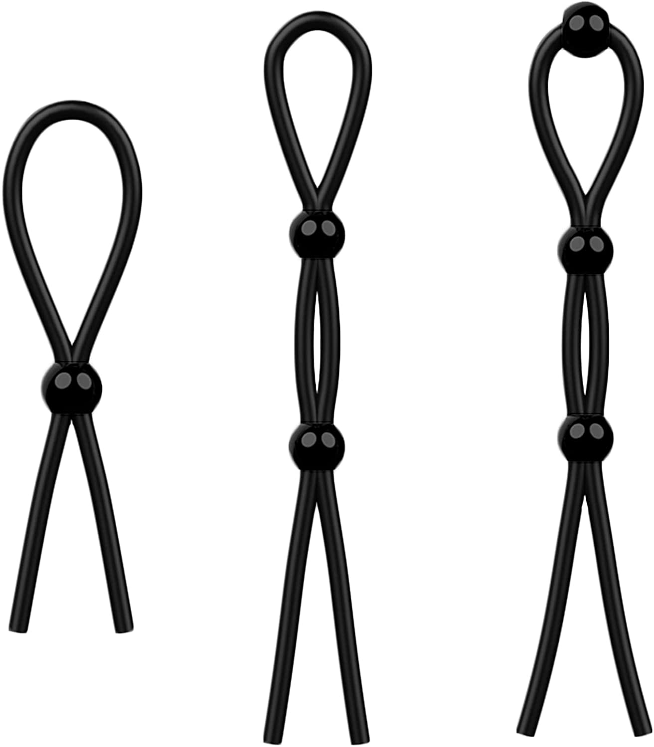 Cock Ring  Adult Sex Toys Love Rings Basic Silicone Penis Ring for Erection Enhancing Long Lasting Stronger Men Delay Control Stretchy Medical Safe Adjustable Games Black 3 Pcs Set
