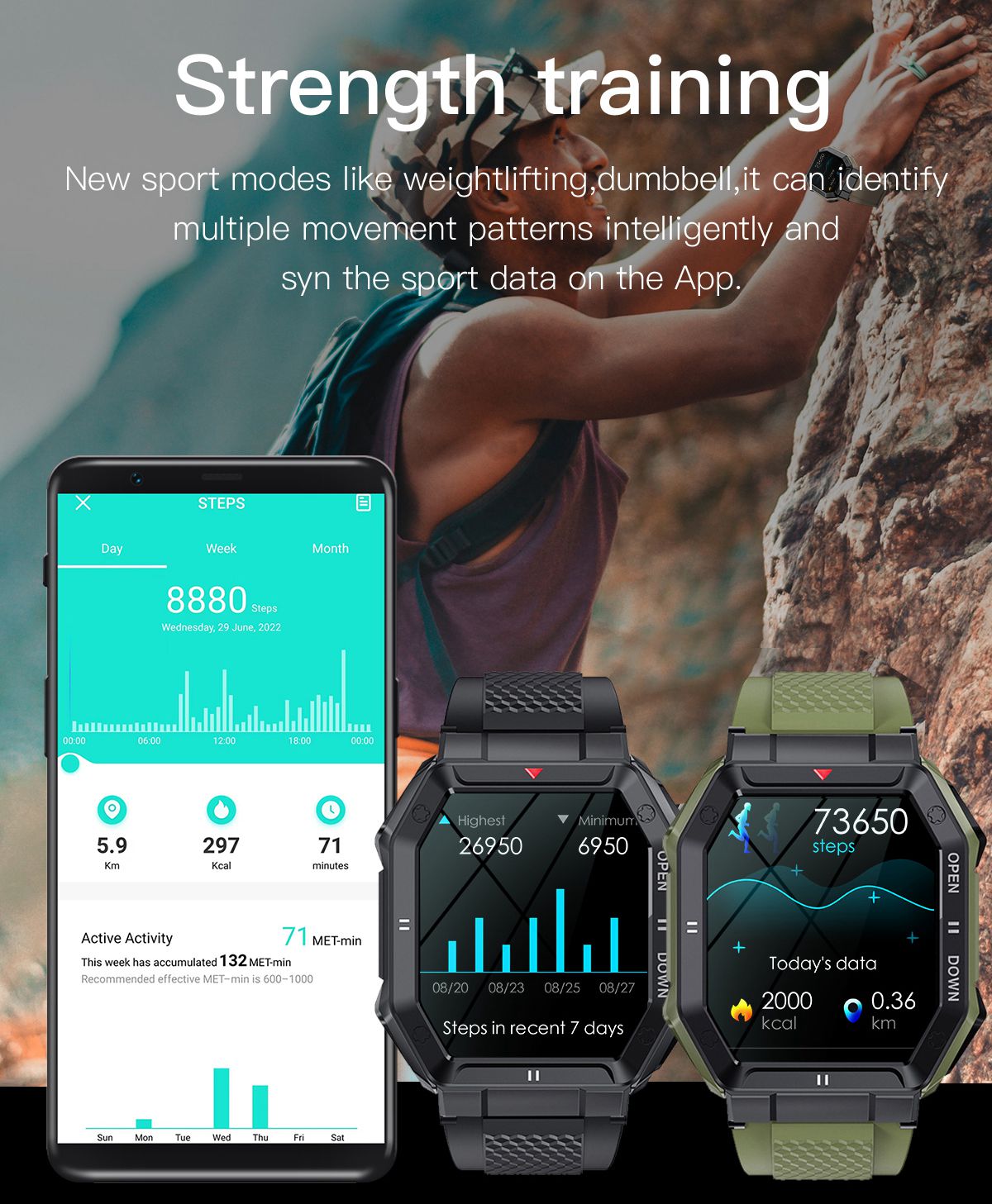 (Black) 2023 NEW Smart Watch Bluetooth Smartwatch For Men Health Monitor Waterproof Watch For Android IOS Custom Dial
