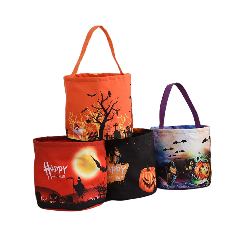 (Purple) Halloween Candy Bag Glowing Halloween Bag Trick or Treat Halloween Home Party Decor