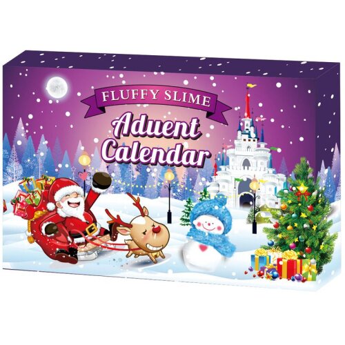 Christmas Advent Calendar Blind Box DIY Slime Kit Crystal Mud Holiday Toy Set Surprises Christmas Countdown Gift for Girls Boys Kids