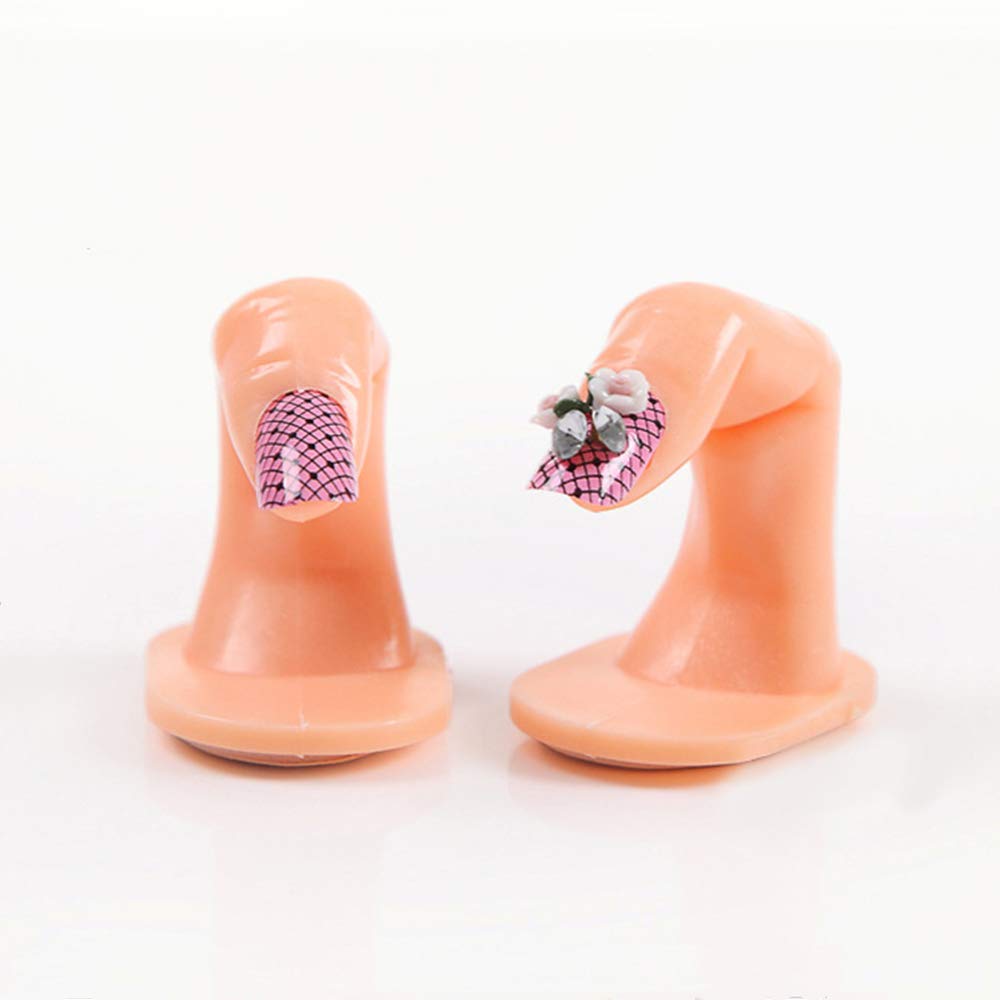 14Pcs Manicure Practice Hands Finger Practice Stand Plastic Fake Fingers Model Nail Training Finger for Acrylic Gel and Nail Art