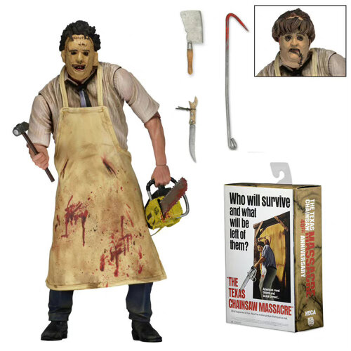 Texas Chainsaw Massacre Action Figure Toys 7 Inches Ultimate Leatherface Action Figure Horror Model Ornaments Doll Halloween Birthday Kids Adult Gift