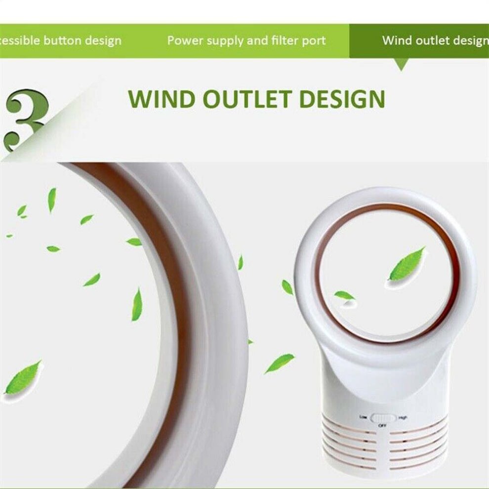 (White) Safety AirFlow Cooling Fan Portable Bladeless Fan