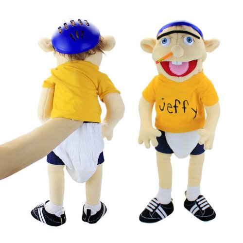 60cm Jeffy Boy Hand Puppet Children Soft Doll Talk Show Props Plush Toys Puppet Kids Toy