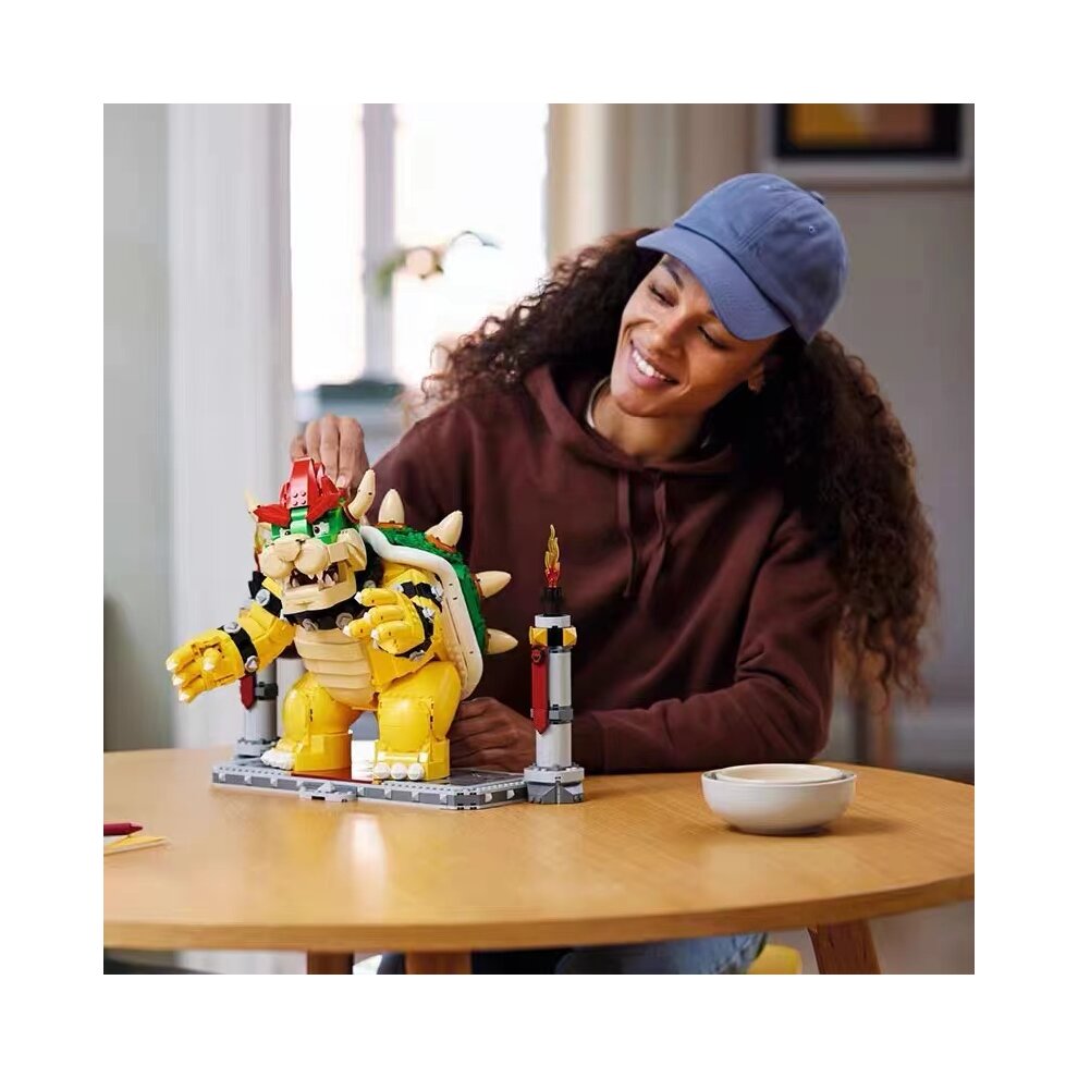 Super Mario The Mighty Bowser 3D Model Building Kit Collectible Character Figure Gift for Adults and Teens Compatible with Lego 71411 Building Blocks Kit