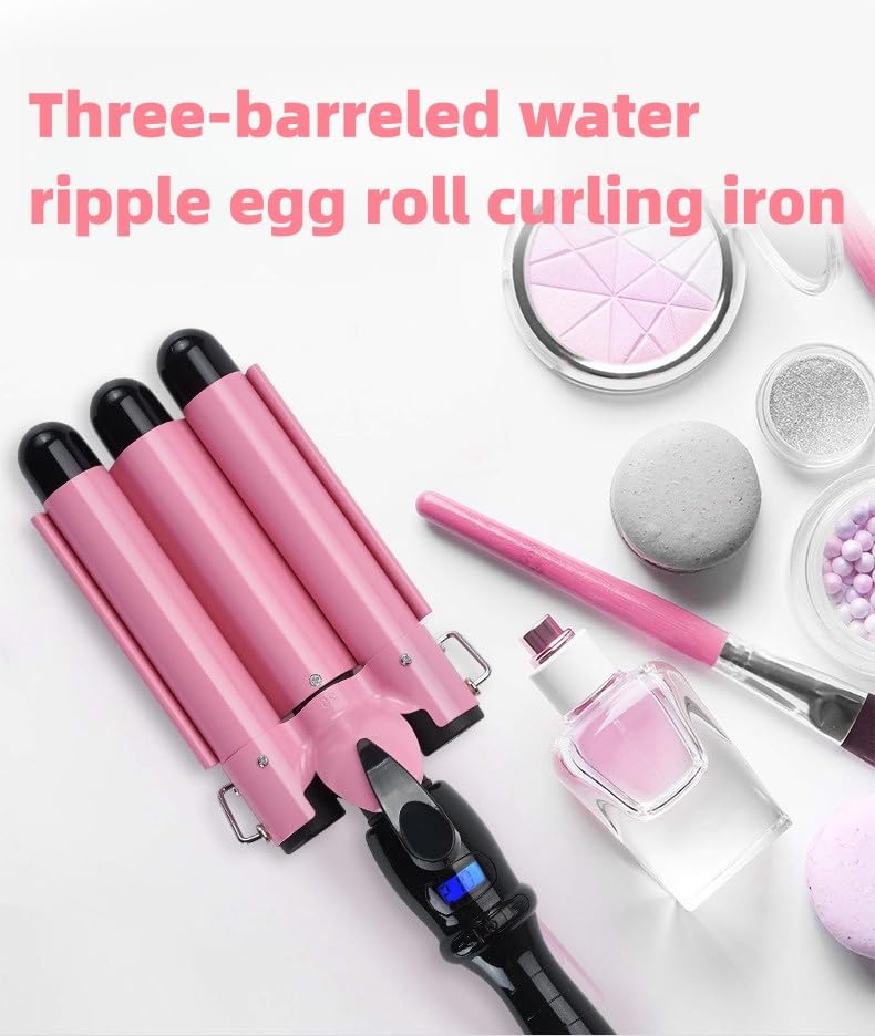 Hair Curler Triple Barrels Wave Curling Iron 25mm Professional Curling Wand Adjustable Temps and Ceramic Coating for Straight Wavy and Curling Hair