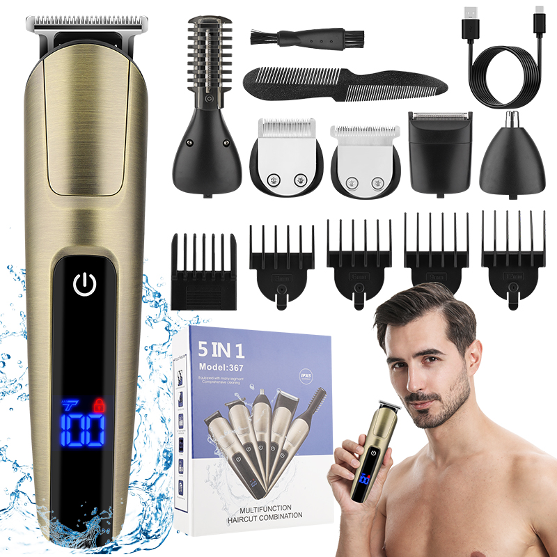 Hair Clippers Men Professional Electric Beard Trimmer Cordless Electric Self Hair Clippers with LCD Screen Razor Shavers Rechargeable  Gifts for Mens