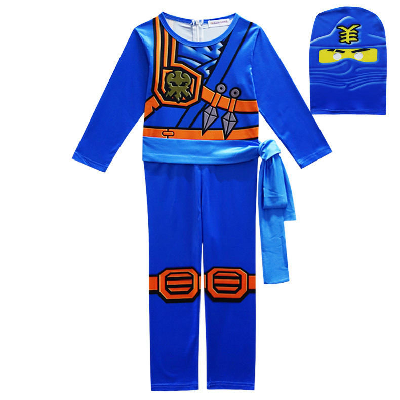 (Red 110) Kids Ninja Cosplay Costume Jumpsuit Set Halloween and Christmas Party Costume Street Costume Ninja Role Playing Costume for Boy and Girl