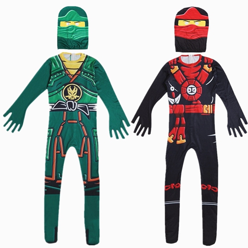 Ninja Kids Jumpsuits Superhero Halloween Costumes Samurai Knight Cosplay Anime Carnival Masquerade Mask Zentai Boys Girls Christmas Party Dress Up