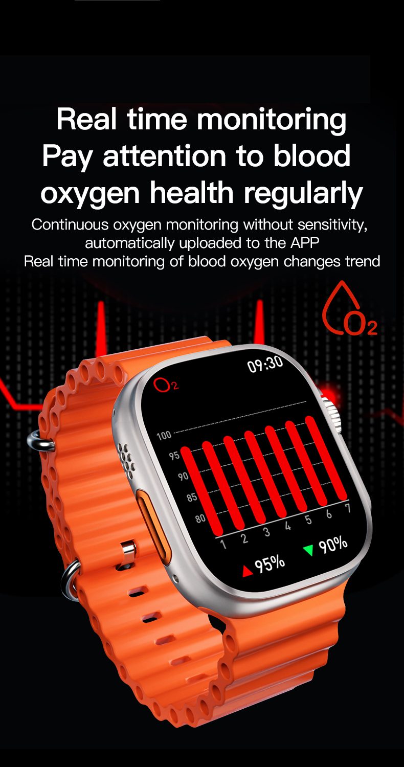 (Orange) Smart Watch For Men Women Heart Rate Blood Pressure Bluetooth Fitness Tracker SmartWatch for Android IOS