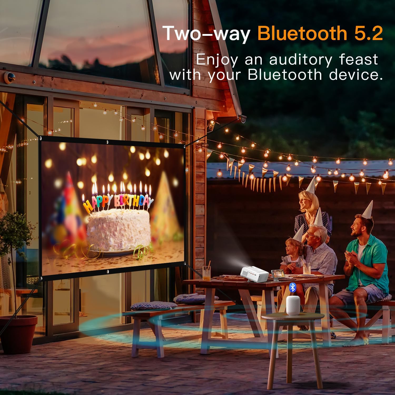 Electric Keystone 6D 4P Projector 4K 5G WiFi Bluetooth Projector 18000L Native 1080P Projector with PPT Zoom Outdoor Projector for TV Stick iOS Android